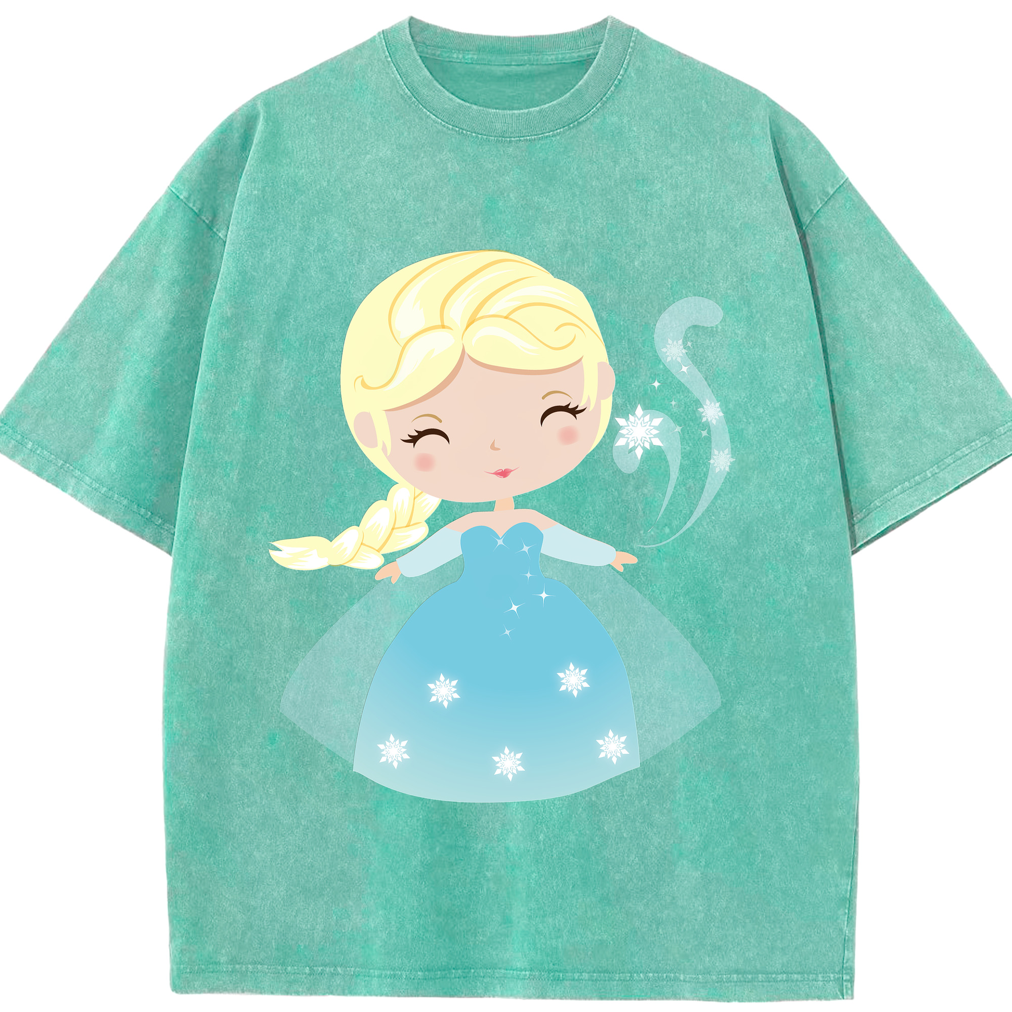 （画像用） アナと雪の女王 アンナ エルサ Frozen Anna Elsa 綿100% ヴィンテージ風 半袖Tシャツ（フロントプリント）